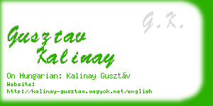 gusztav kalinay business card